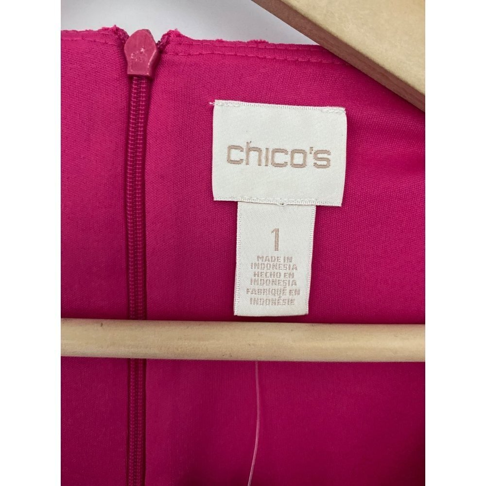 Chico's Womens Lace Special Occasion Dress Europa Pink Size 1 = 8 = Medium NWT - Picture 4 of 12